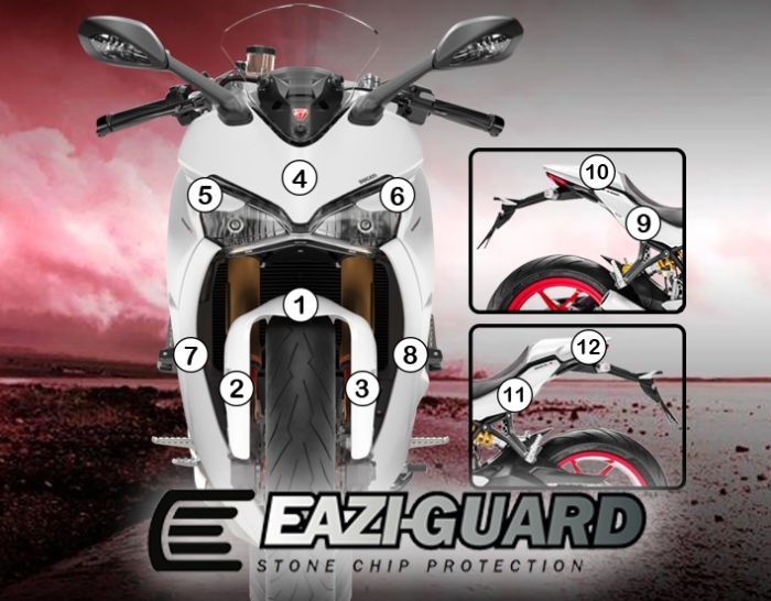 Eazi-Guard Paint Protection Film for Ducati SuperSport 2017 - 2020, gloss