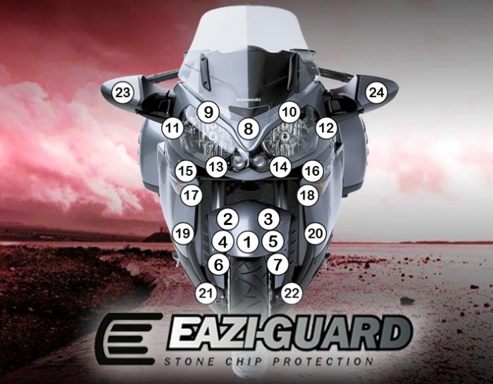 Eazi-Guard Paint Protection Film for Kawasaki 1400GTR 2010 - 2017, gloss