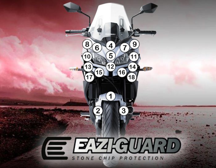 Eazi-Guard Paint Protection Film for Kawasaki Versys 650 2015 - 2017, gloss