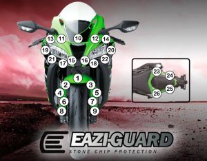 Eazi-Guard Paint Protection Film for Kawasaki ZX-10R 2016 - 2020, gloss or matte
