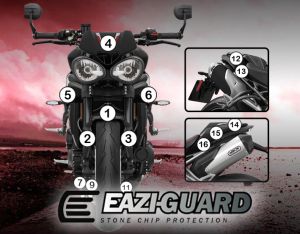 Eazi-Guard Paint Protection Film for Triumph Speed Triple 2016 – 2017, gloss or matte