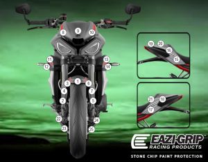 Eazi-Guard Paint Protection Film for Triumph Street Triple RS 2020 - 2022, gloss or matte