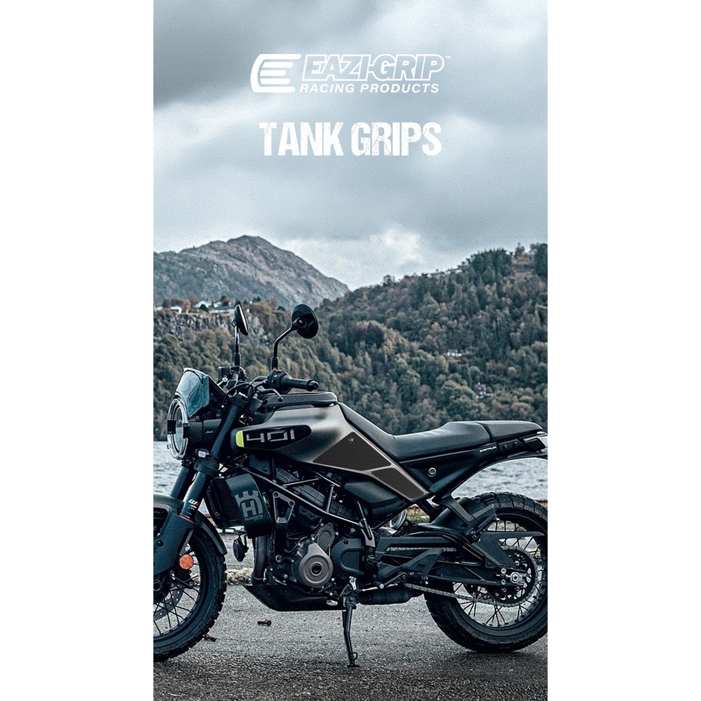 [PROHUS006BL] Eazi-Grip PRO Tank Grips for Husqvarna Vitpilen Svartpilen 401, clear or black (Black) - image 1