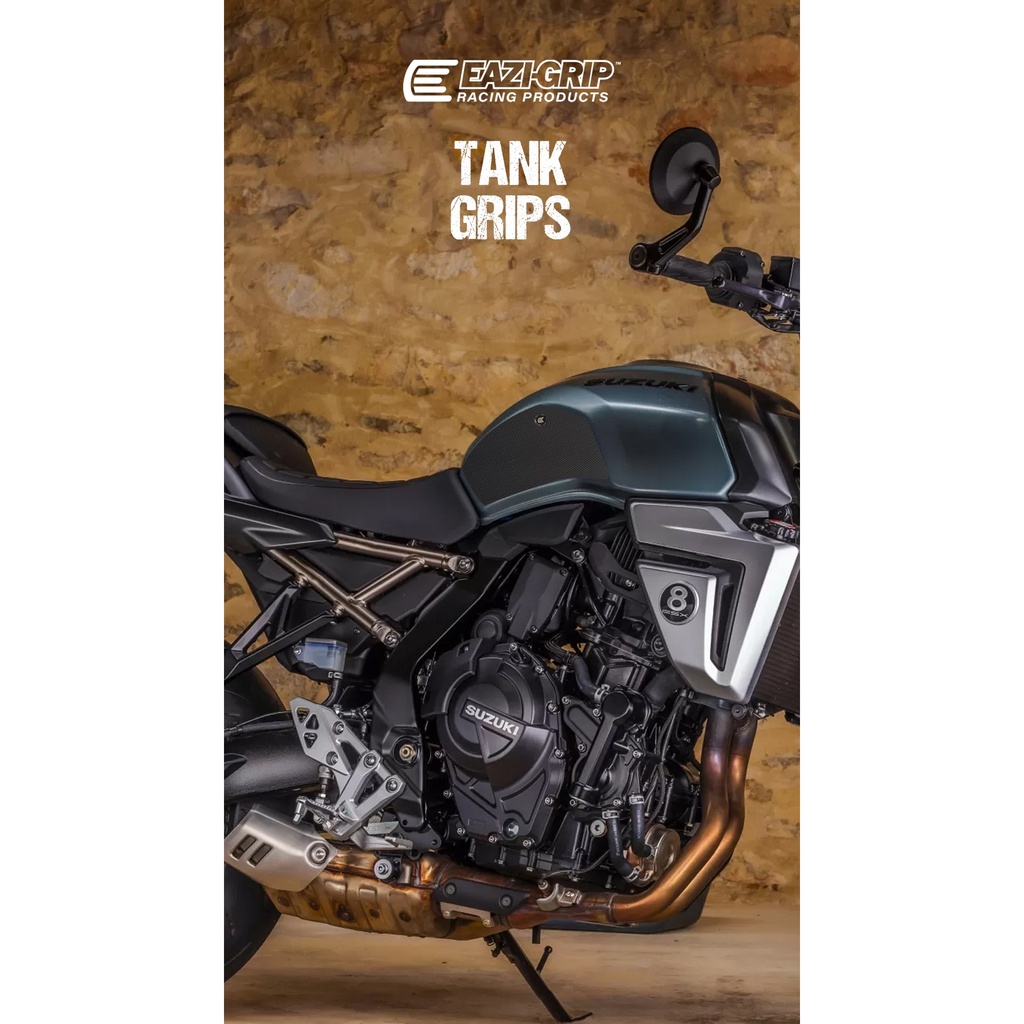 [EVO744BL] Eazi-Grip EVO Tank Grips for Suzuki GSX-8 T TT, clear or black (Black) - image 1