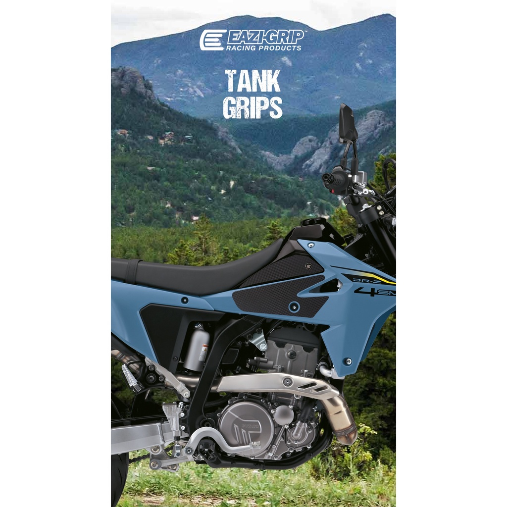 [EVO745BL] Eazi-Grip EVO Tank Grips for Suzuki DR-Z4 S SM, clear or black (Black) - image 1