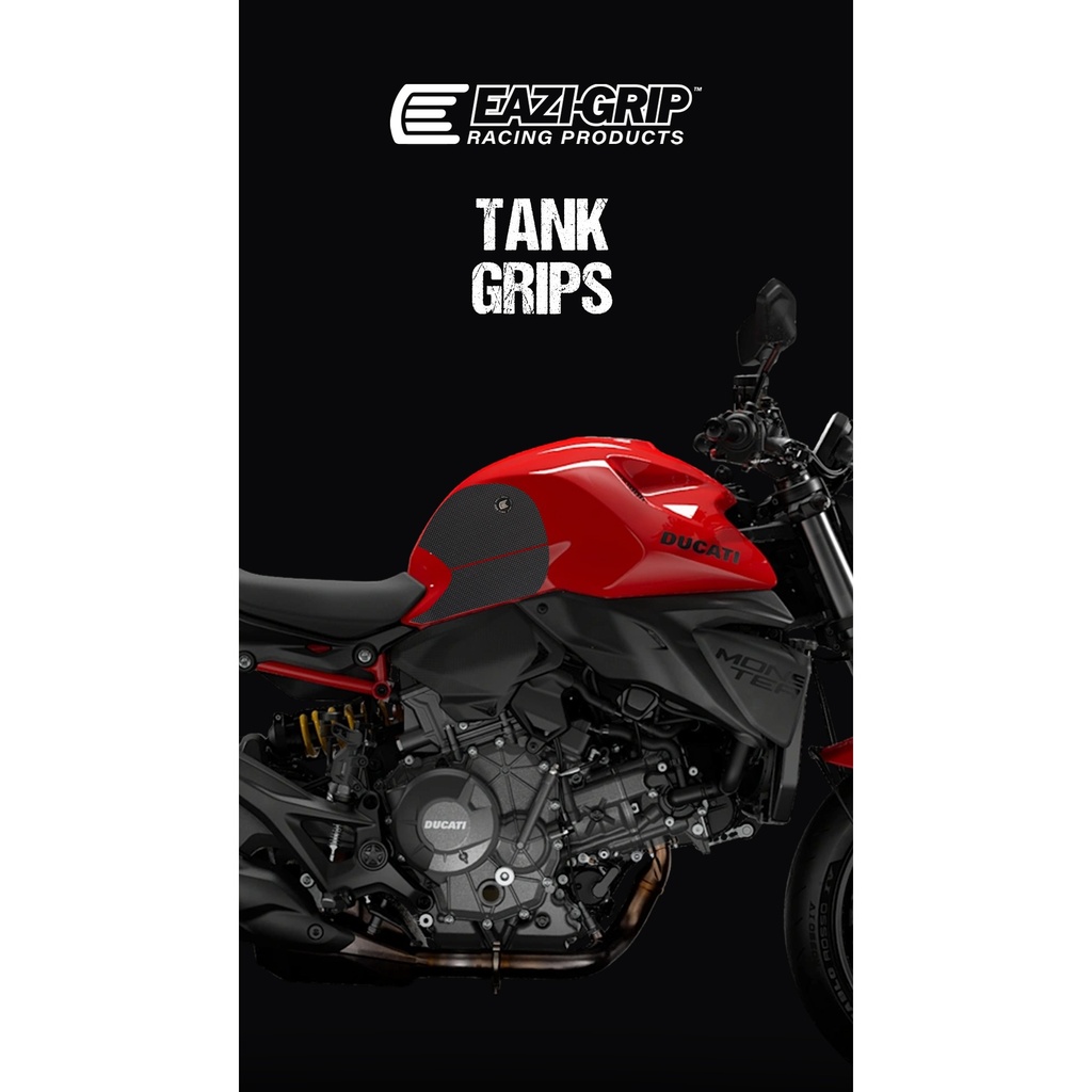 [EVO248BL] Eazi-Grip EVO Tank Grips for Ducati Monster V2, clear or black (Black) - image 1