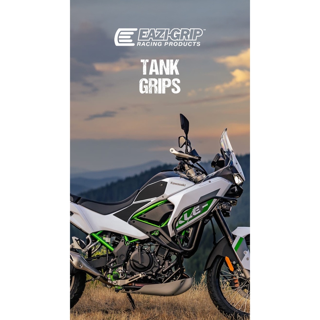 [EVO450BL] Eazi-Grip EVO Tank Grips for Kawasaki KLE500, clear or black (Black) - image 1