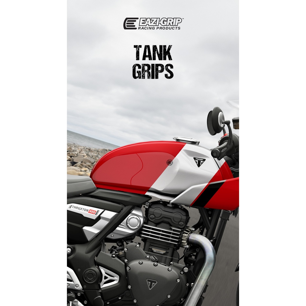 [EVO830BL] Eazi-Grip EVO Tank Grips for Triumph Thruxton 400, clear or black (Black) - image 1