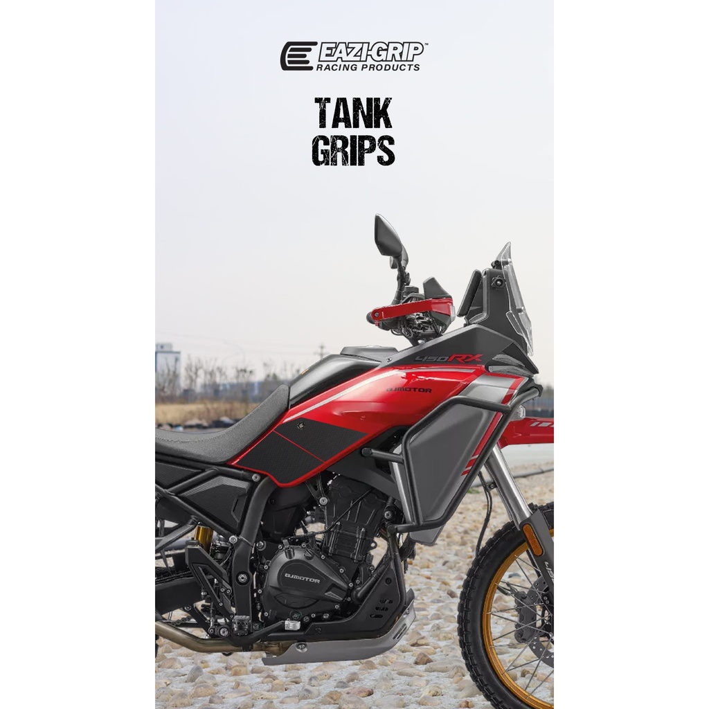[EVOQJM010BL] Eazi-Grip EVO Tank Grips for QJMOTOR SRT 450 RX (Black) - image 1