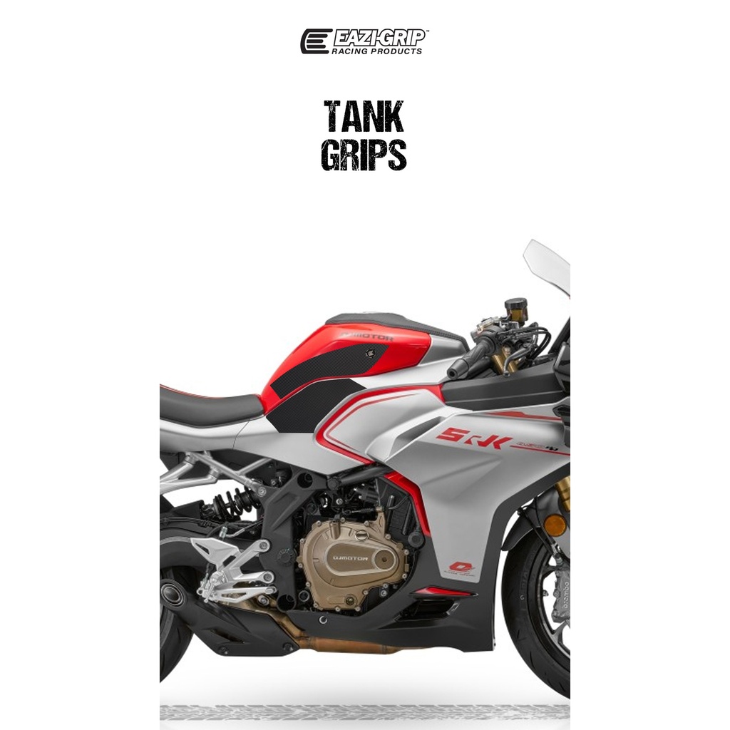 [EVOQJM004BL] Eazi-Grip EVO Tank Grips for QJMOTOR SRK 421 RR (Black) - image 1