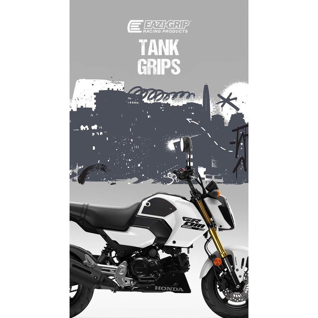 [EVO365BL] Eazi-Grip EVO Tank Grips for Honda Grom, clear or black (Black) - image 1