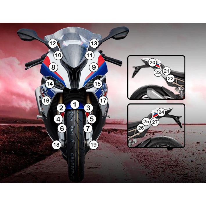 [GUARDBMW008] Eazi-Grip Paint Protection Film for BMW S1000RR, gloss or matte (Gloss)