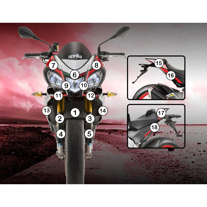 Eazi-Grip Paint Protection Film for Aprilia Tuono V4, gloss or matte