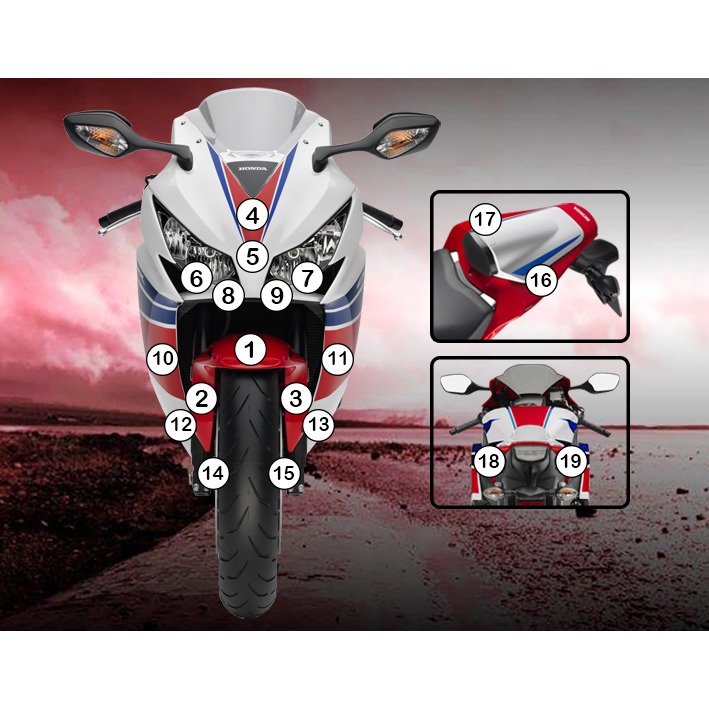 [GUARDHON002] Eazi-Grip Paint Protection Film for Honda CBR1000RR, gloss or matte (Gloss)
