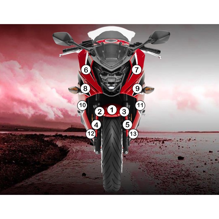 [GUARDHON004] Eazi-Grip Paint Protection Film for Honda CBR650F, gloss or matte (Gloss)