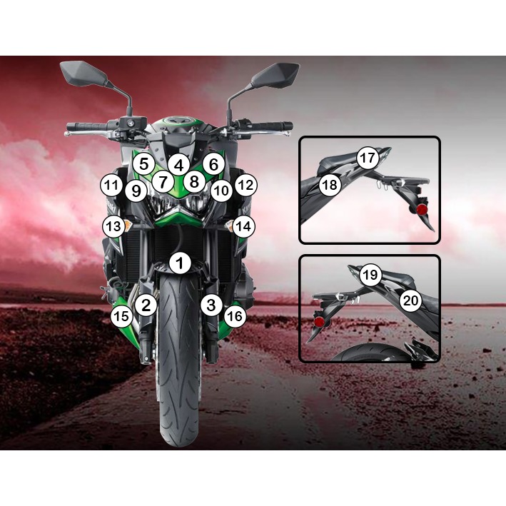 Eazi-Grip Paint Protection Film for Kawasaki Z800, gloss or matte