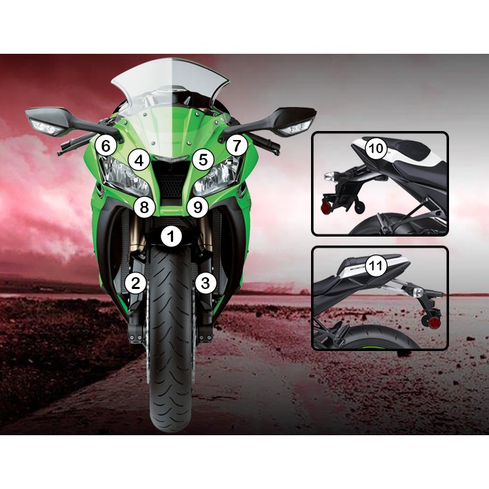 [GUARDKAW007] Eazi-Grip Paint Protection Film for Kawasaki ZX-10R, gloss or matte (Gloss)