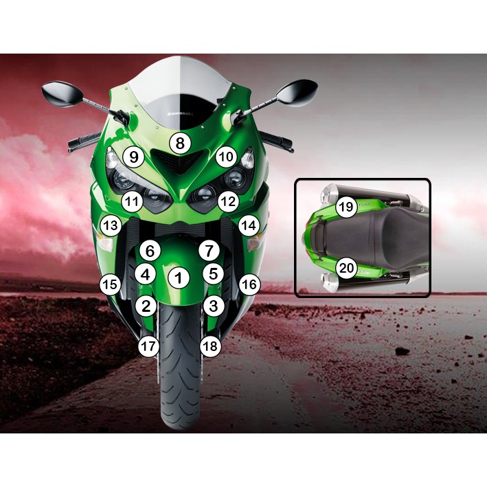Eazi-Grip Paint Protection Film for Kawasaki ZX-14R, gloss or matte