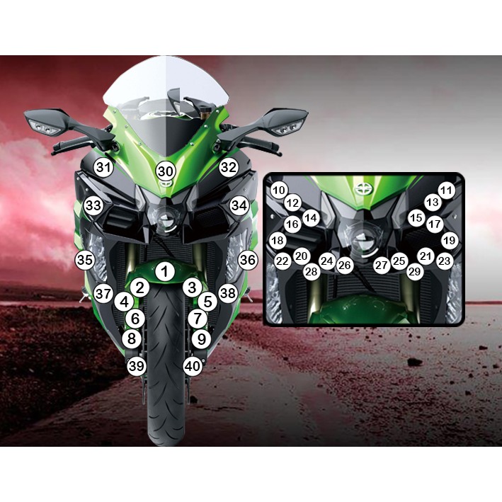 Eazi-Grip Paint Protection Film for Kawasaki H2 SX, gloss or matte