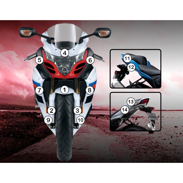 [GUARDSUZ002] Eazi-Grip Paint Protection Film for Suzuki GSX-R1000, gloss or matte (Gloss)