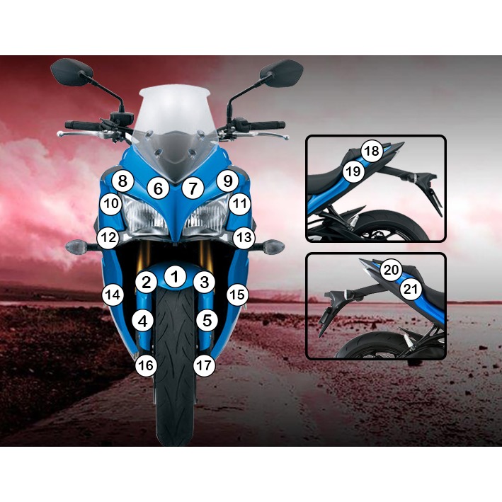 [GUARDSUZ003] Eazi-Grip Paint Protection Film for Suzuki GSX-S1000F, gloss or matte (Gloss)