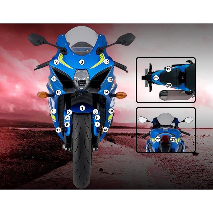 [GUARDSUZ004] Eazi-Grip Paint Protection Film for Suzuki GSX-R1000, gloss or matte (Gloss)