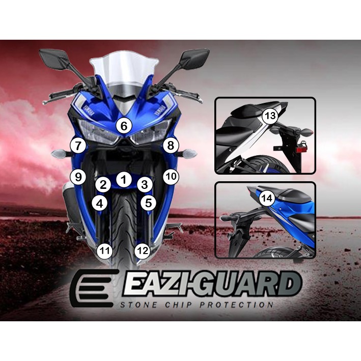 [GUARDYAM002] Eazi-Grip Paint Protection Film for Yamaha YZF-R3, gloss or matte (Gloss)