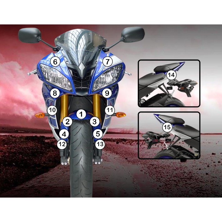 [GUARDYAM003] Eazi-Grip Paint Protection Film for Yamaha YZF-R6, gloss or matte (Gloss)