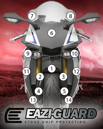 Eazi-Grip Paint Protection Film for Yamaha YZF-R1M, gloss or matte