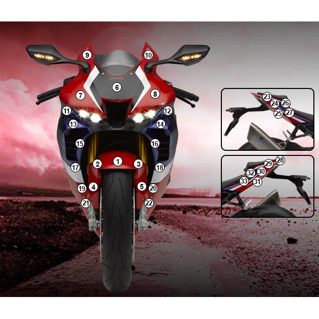 [GUARDHON011] Eazi-Grip Paint Protection Film for Honda CBR1000RR-R, gloss or matte (Gloss)
