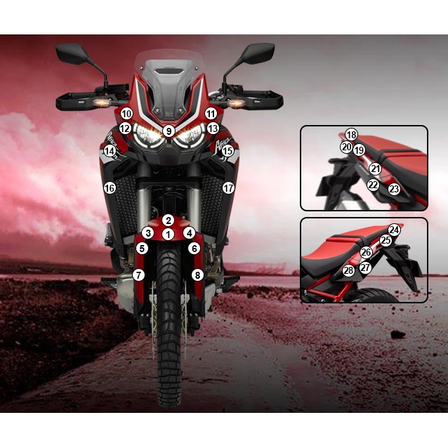 Eazi-Grip Paint Protection Film for Honda Africa Twin, gloss or matte
