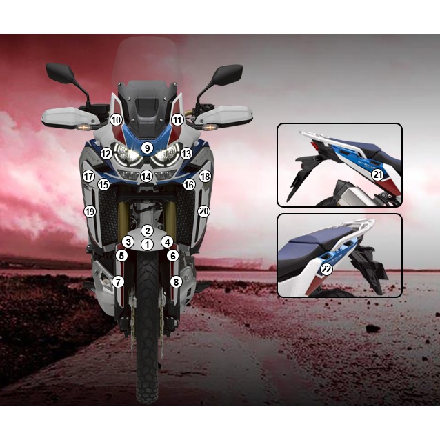 [GUARDHON013] Eazi-Grip Paint Protection Film for Honda Africa Twin Adventure Sports, gloss or matte (Gloss)