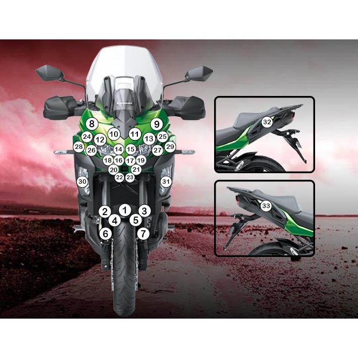 [GUARDKAW020] Eazi-Grip Paint Protection Film for Kawasaki Versys 1000, gloss or matte (Gloss)