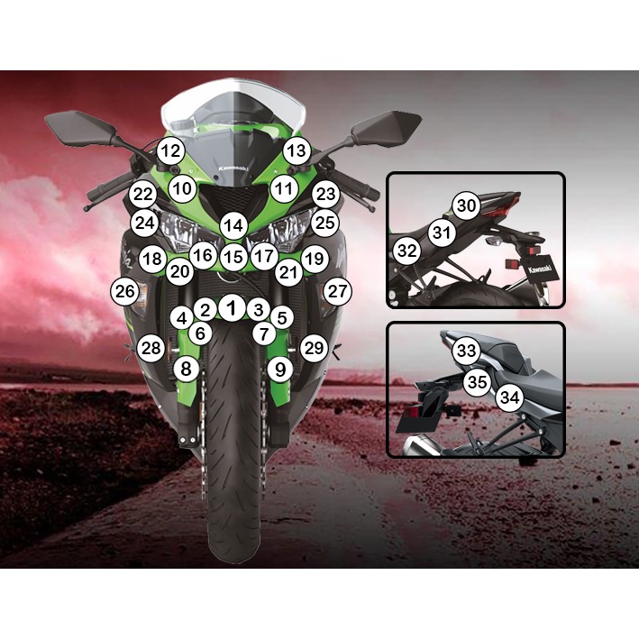 Eazi-Grip Paint Protection Film for Kawasaki ZX-6R, gloss or matte