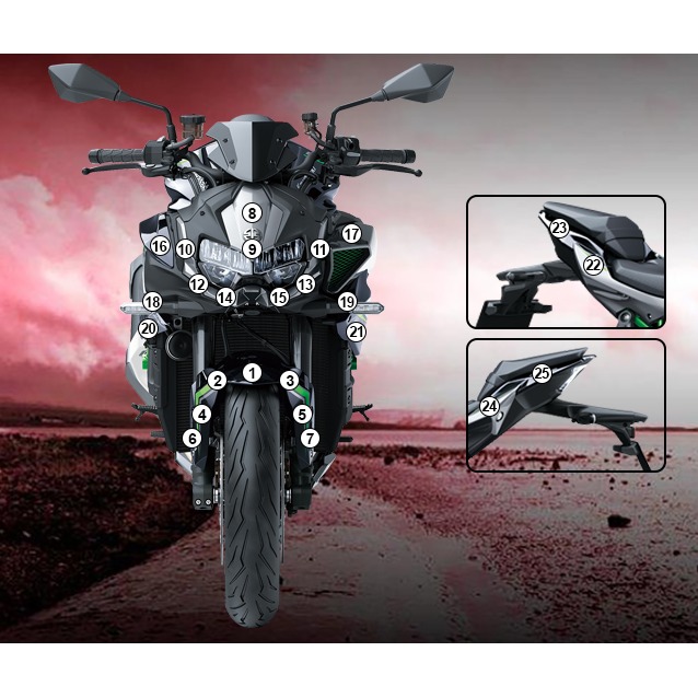 Eazi-Grip Paint Protection Film for Kawasaki ZH2, gloss or matte