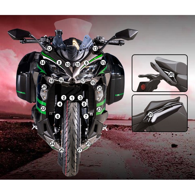 Eazi-Grip Paint Protection Film for Kawasaki Ninja 1000SX, gloss or matte