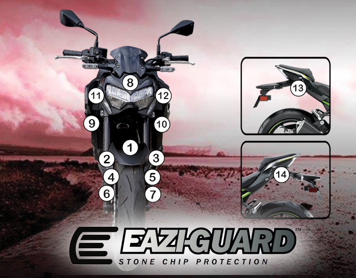 Eazi-Grip Paint Protection Film for Kawasaki Z900, gloss or matte