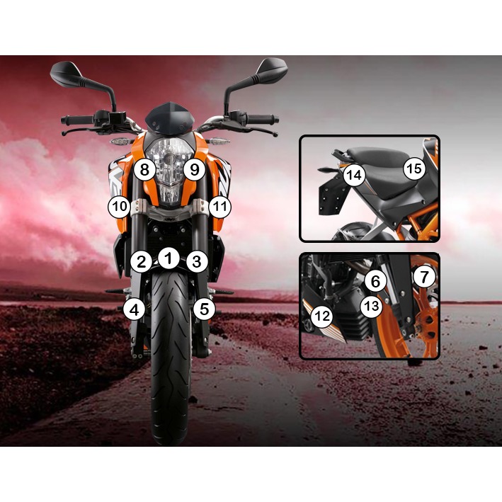 [GUARDKTM003] Eazi-Grip Paint Protection Film for KTM 390 Duke, gloss or matte (Gloss)