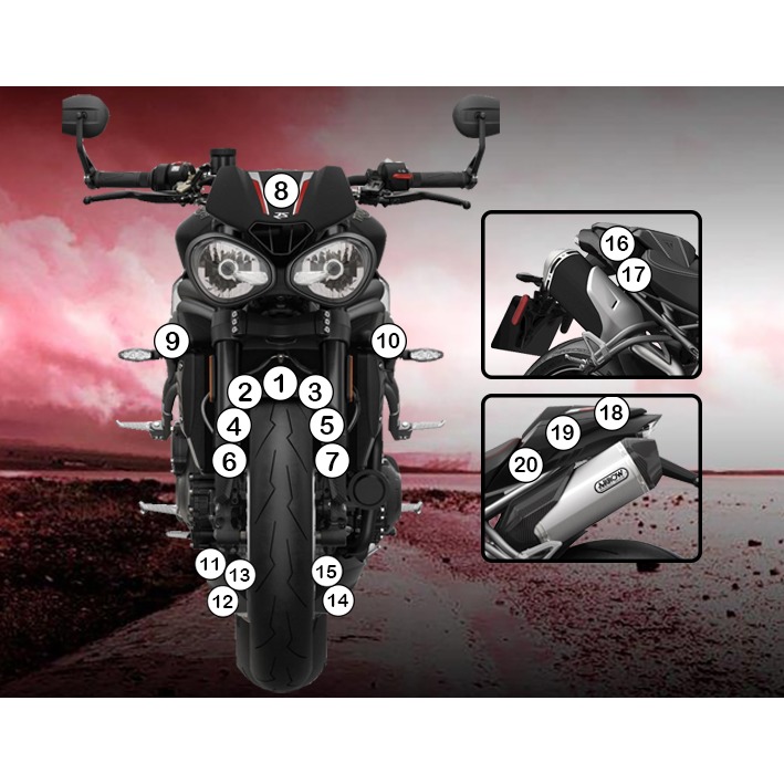 [GUARDTRI005] Eazi-Grip Paint Protection Film for Triumph Speed Triple RS, gloss or matte (Gloss)