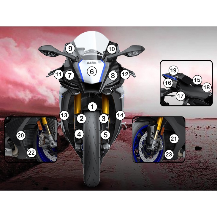 [GUARDYAM011] Eazi-Grip Paint Protection Film for Yamaha YZF-R1M, gloss or matte (Gloss)