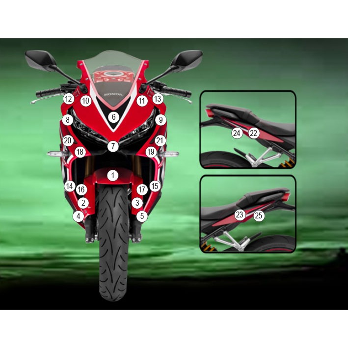 [GUARDHON017] Eazi-Grip Paint Protection Film for Honda CBR650R, gloss or matte (Gloss)