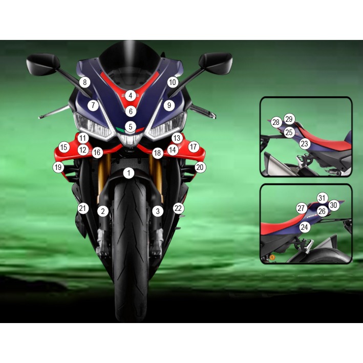 [GUARDAPR005] Eazi-Grip Paint Protection Film for Aprilia RSV4, gloss or matte (Gloss)