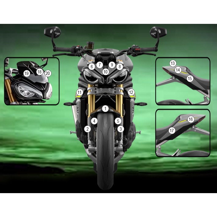 Eazi-Grip Paint Protection Film for Triumph Speed Triple 1200 RS, gloss or matte