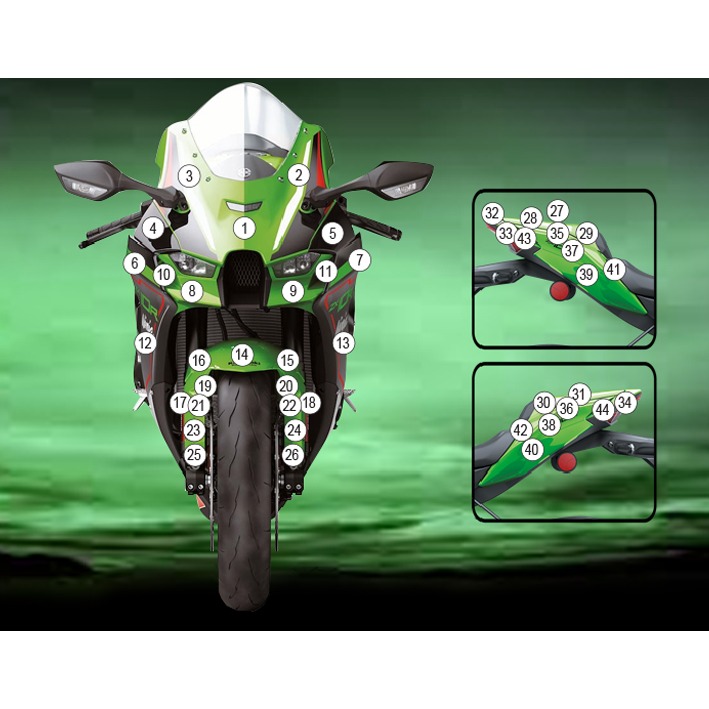 [GUARDKAW025] Eazi-Grip Paint Protection Film for Kawasaki ZX-10R RR, gloss or matte (Gloss)