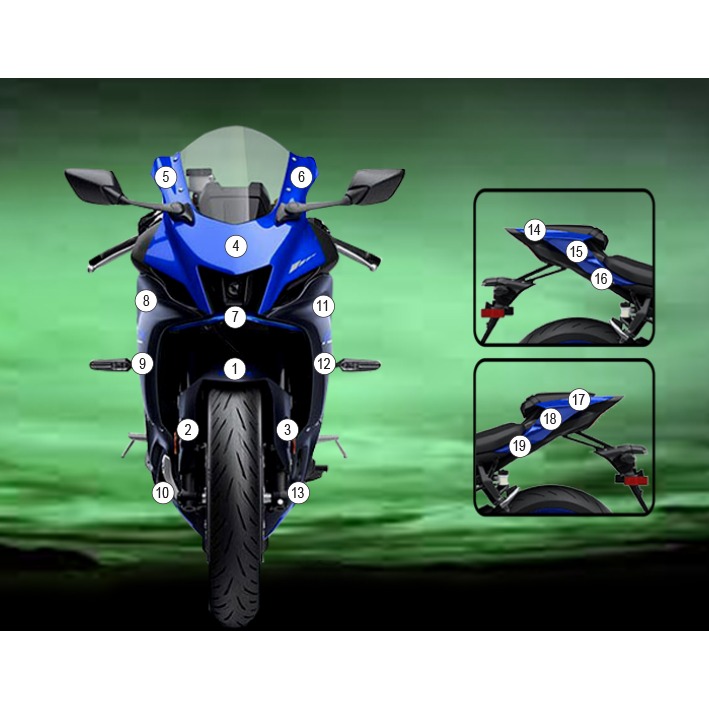 Eazi-Grip Paint Protection Film for Yamaha YZF-R7, gloss or matte