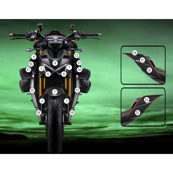Eazi-Grip Paint Protection Film for Ducati Streetfighter V4 SP, gloss or matte