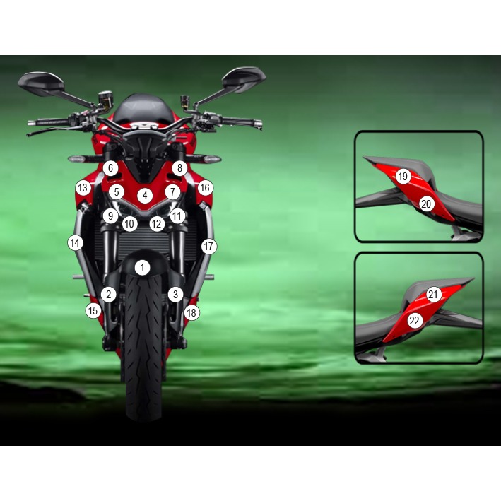 [GUARDDUC020] Eazi-Grip Paint Protection Film for Ducati Streetfighter V2, gloss or matte (Gloss)