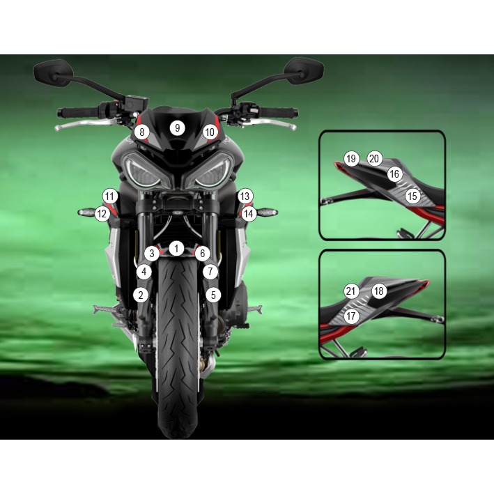 [GUARDTRI010] Eazi-Grip Paint Protection Film for Triumph Street Triple R, gloss or matte (Gloss)