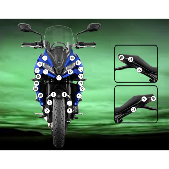 Eazi-Grip Paint Protection Film for Triumph Tiger Sport 660, gloss or matte