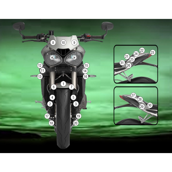[GUARDTRI014] Eazi-Grip Paint Protection Film for Triumph Street Triple, gloss or matte (Gloss)